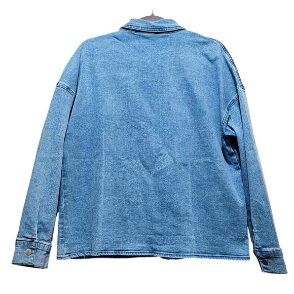 Hailey Womens 2XL Light Blue Denim Jacket With Snap Buttons & Front Pockets - Picture 2 of 8